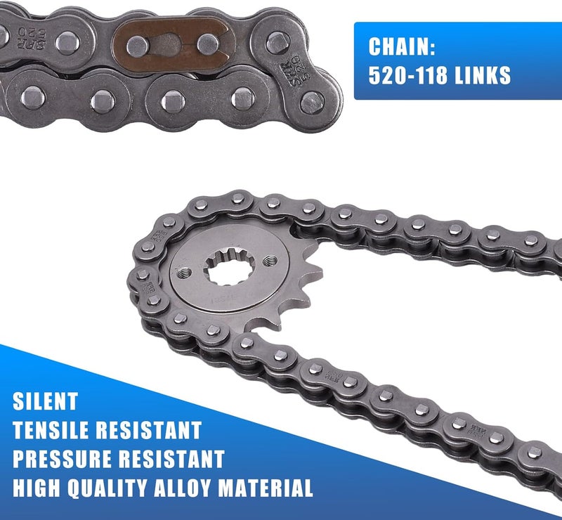 YIPEDISC Chain and Sprocket Kit Front 14T Rear 51T 520 Chain 118Links Carburizing Steel Fit for KT/M 250 SX-F Racing 2015-2025 350 SX-F 2020-2024 for Husqvarna 250 FC 2017-2023 - Image 3